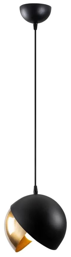 Fekete-aranyszínű függőlámpa fém búrával ø 20 cm Berceste – Opviq lights