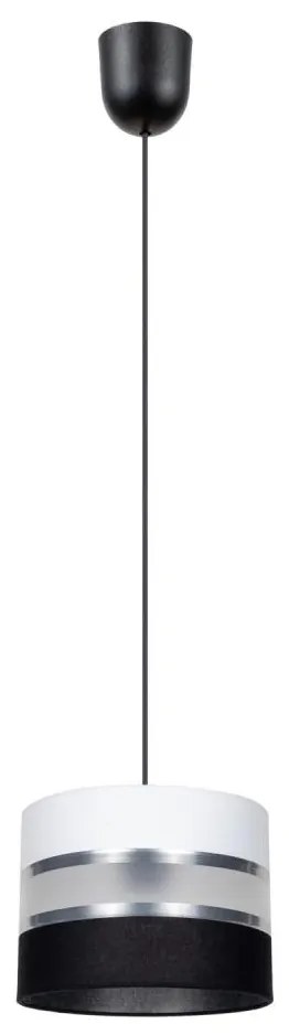 Csillár zsinóron CORAL 1xE27/60W/230V fekete-fehér