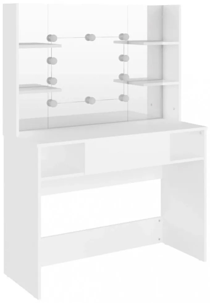 fehér LED-es MDF sminkasztal 100 x 40 x 135 cm
