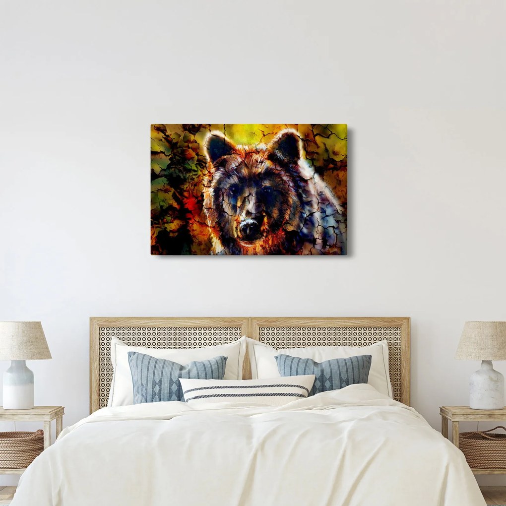 Kép - Medve, festmény (90x60 cm)