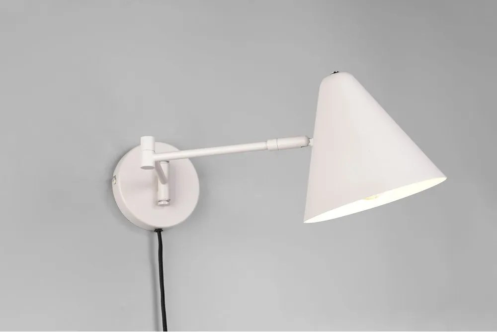 Elefántcsont színű konnektorhoz csatlakoztatható fali lámpa hajlítható szerkezettel ø 15 cm Cosima – Trio