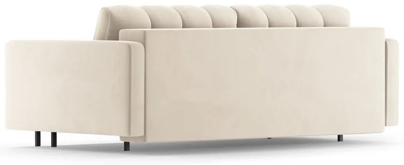 Krémszínű bársony kinyitható tárolóhelyes kanapé 222 cm Bali – Cosmopolitan Design