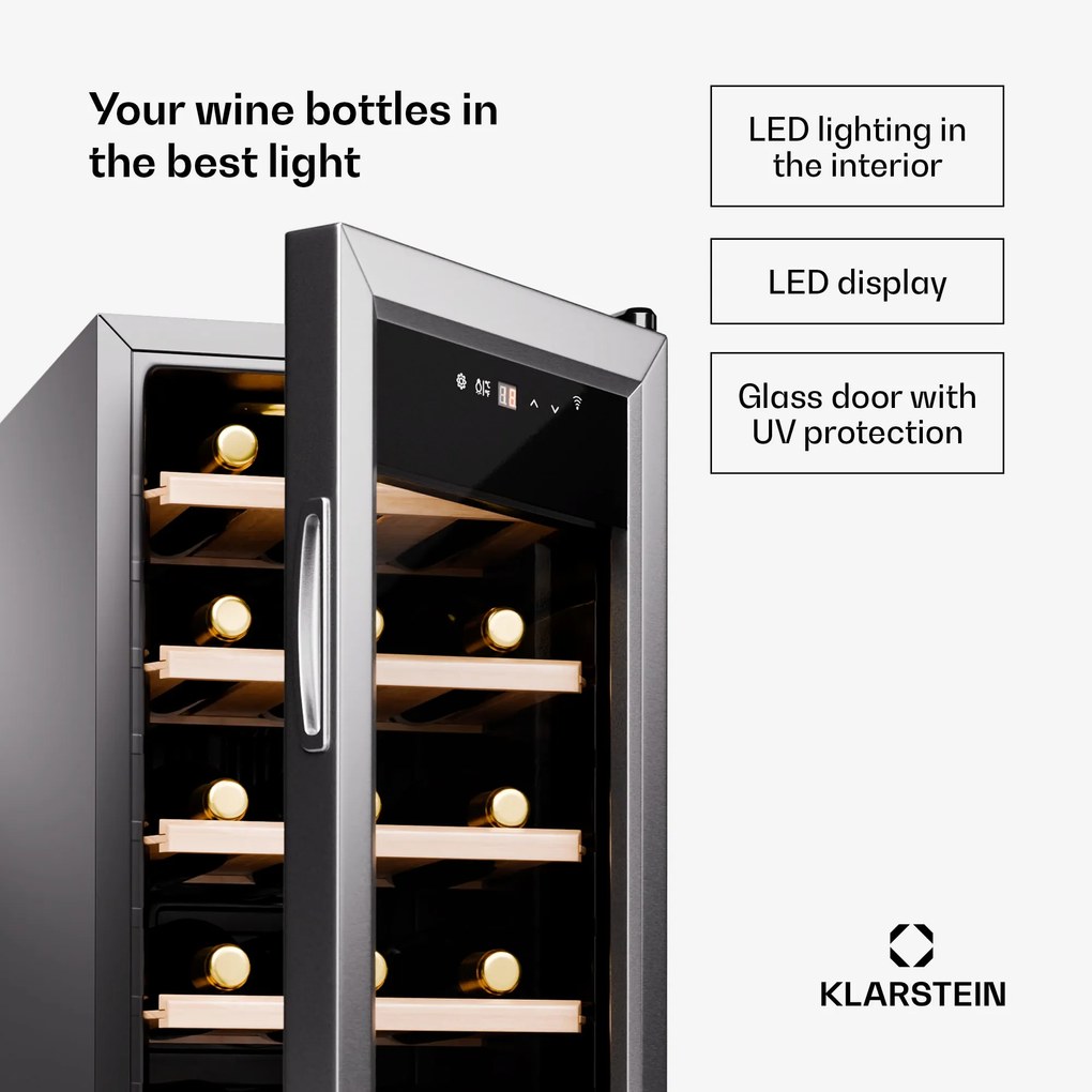 Klarstein Shiraz Premium Smart 18, Borhűtő akár 18 palack részére