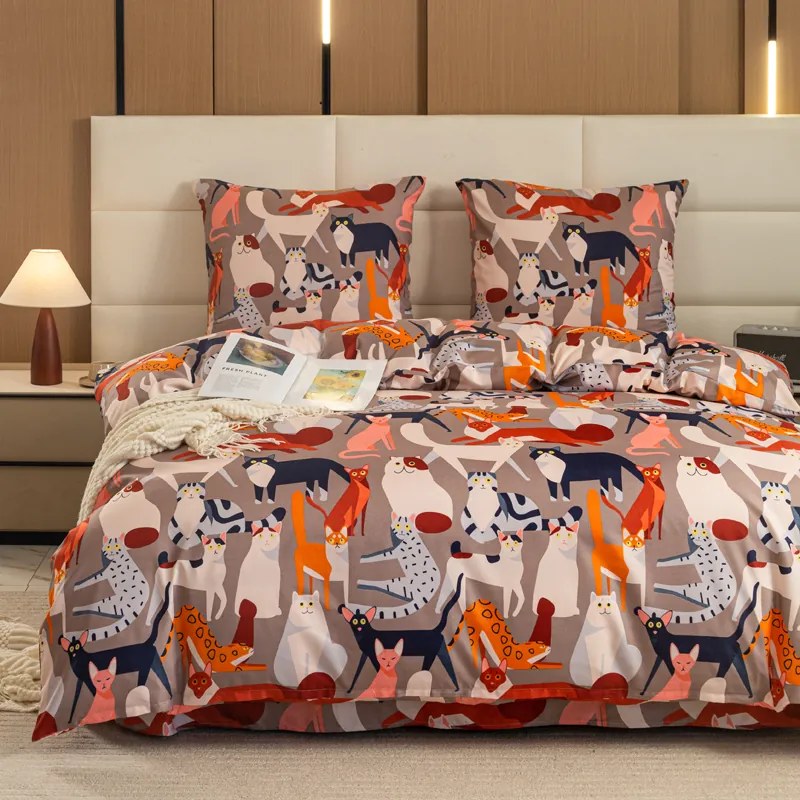 Mikroszálas ágyneműhuzat CATMOSPHERE színes Ágyneműhuzat mérete: 2 db 70 x 90 cm | 200 x 220 cm