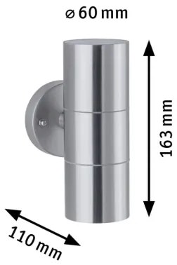 Paulmann 94331 - 2xGU10/10W IP44 Kültéri fali lámpa FLAME 230V