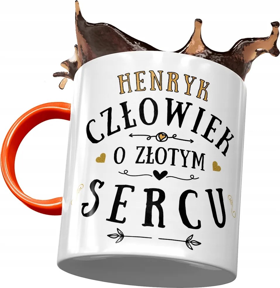 Narancssárga Bögre Henrik Férj Kolléga Ajándék Nyomtatott Fotóval