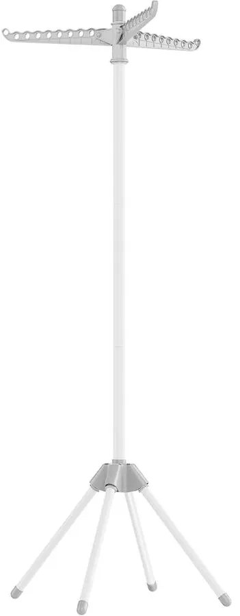 Ruhaszárító állvány, 3 forgatható karral vállfák számára 150 cm magas, szürke és fehér színben