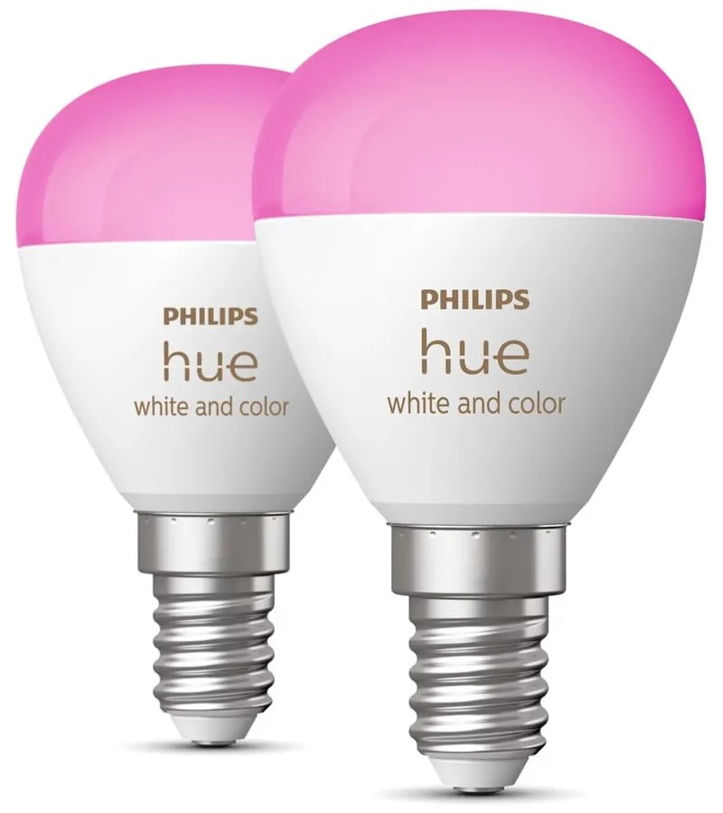 Okos izzó szett 2 db-os E14, 5 W White and color ambiance – Philips Hue