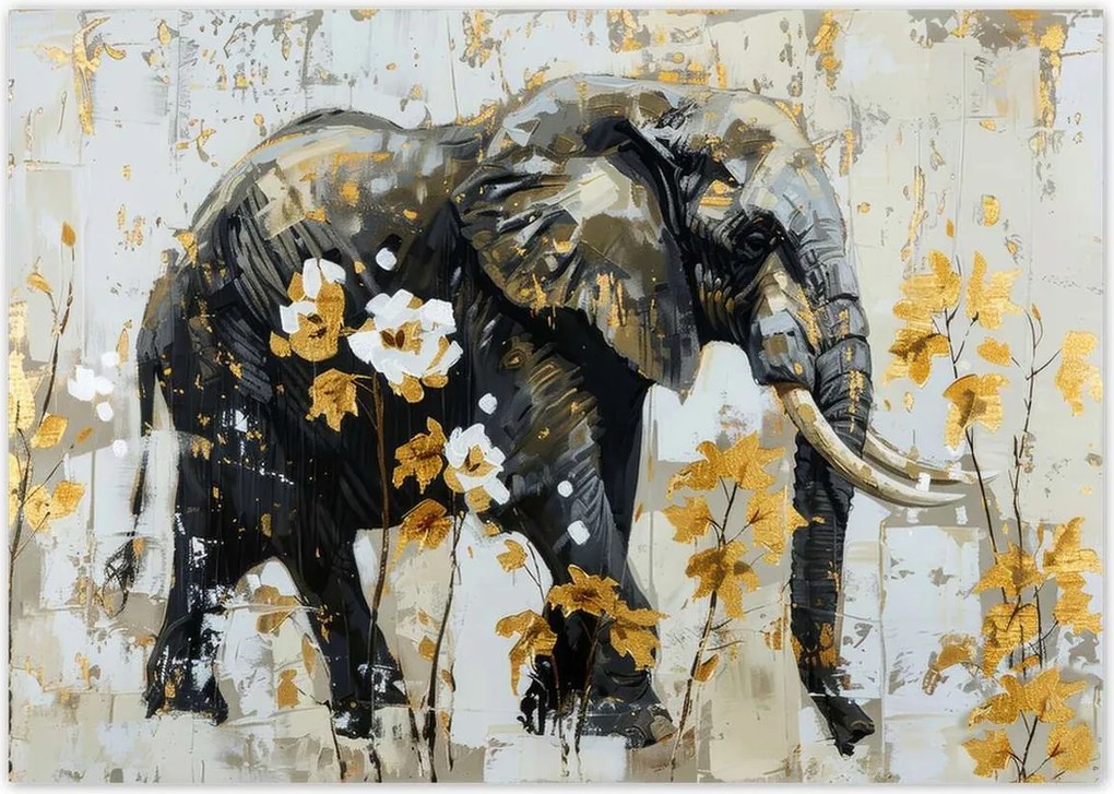 Poszterek A3 Szint Elefánt Absztrakt Arany ékezetek