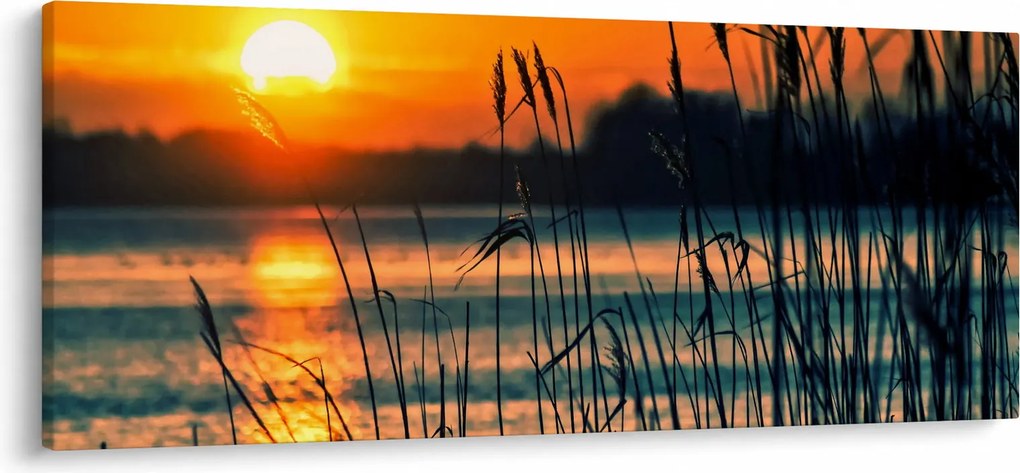 Kép - Naplemente a tó felett (120x50 cm)