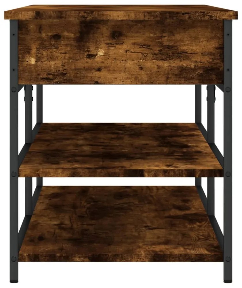 füstös tölgy színű szerelt fa cipőtároló pad 100 x 42,5 x 50 cm