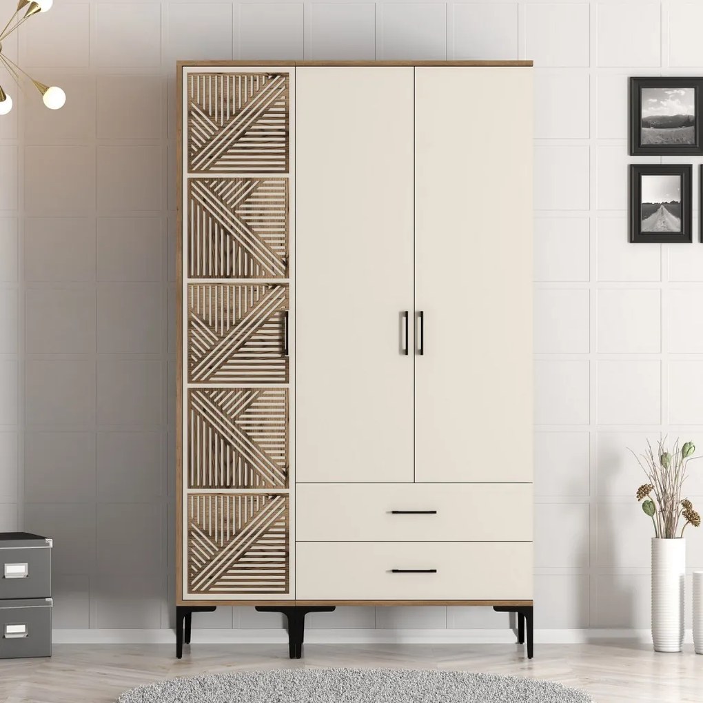 Kumsal gardróbszekrény, dió-krém, 120 cm – TR845HCT5451