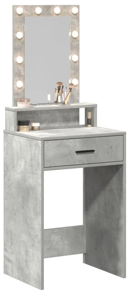 Öltözőasztal LED világítással Betonnedv Hossz 50x41x140 cm