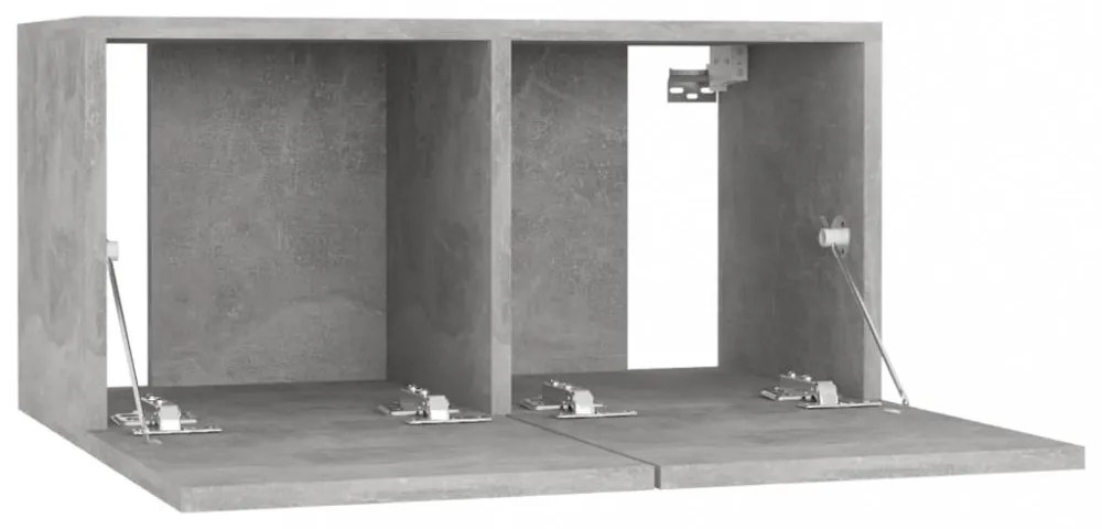 2 db betonszürke függő TV-szekrény 60 x 30 x 30 cm