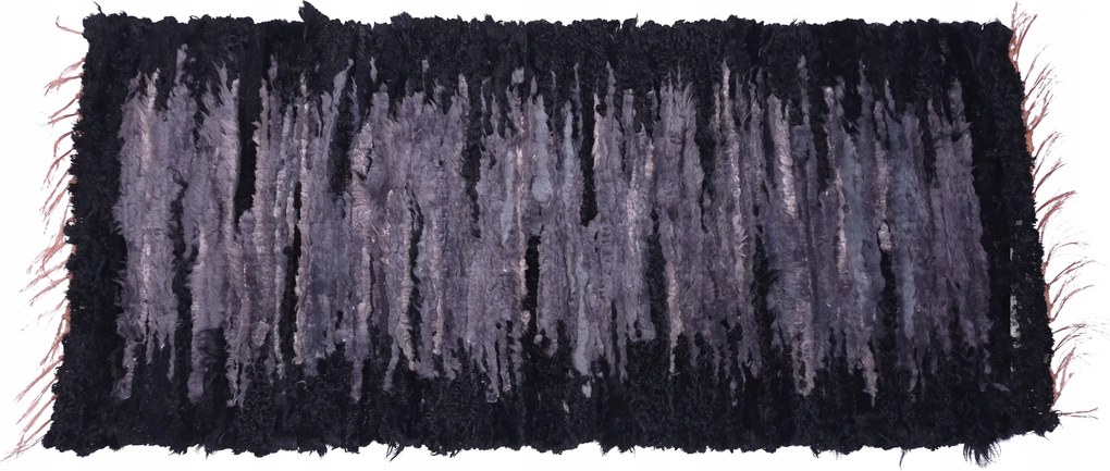 Kézzel szőtt sötét báránybőr szőnyeg természetes gyapjú 220x200cm futószőnyeg