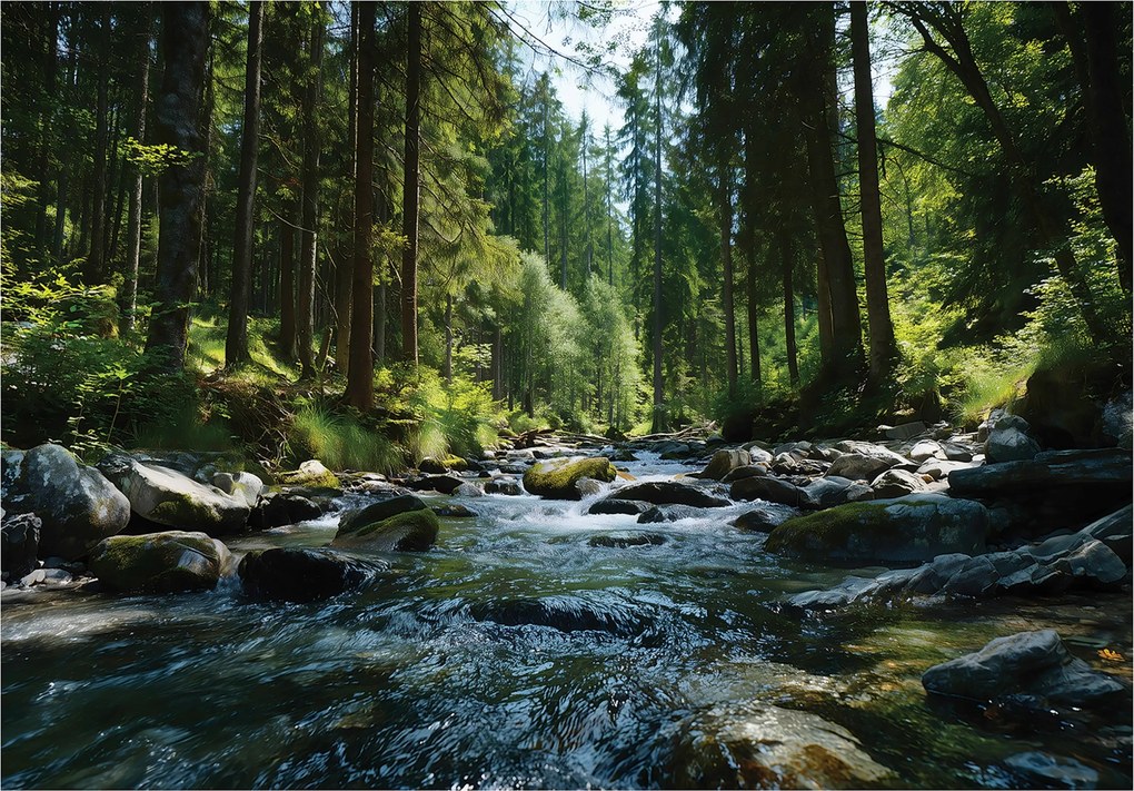 Fotótapéta Erdő Folyó Táj Hálószoba Nappali Tapéta Flizelina 200x140