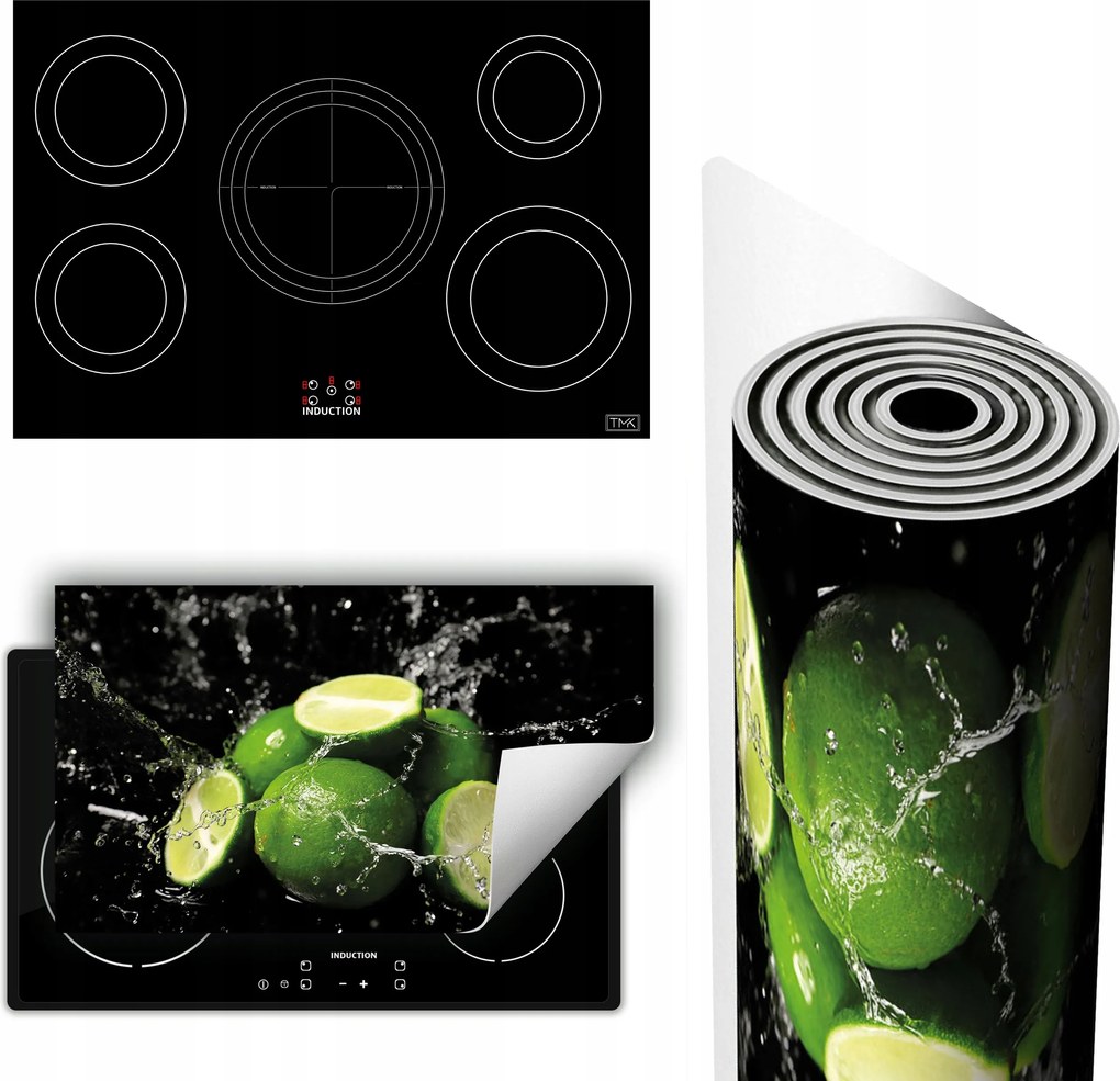 Vinil Tűzhelyvédő Szőnyeg Asztallap 90x52 fekete gyümölcs