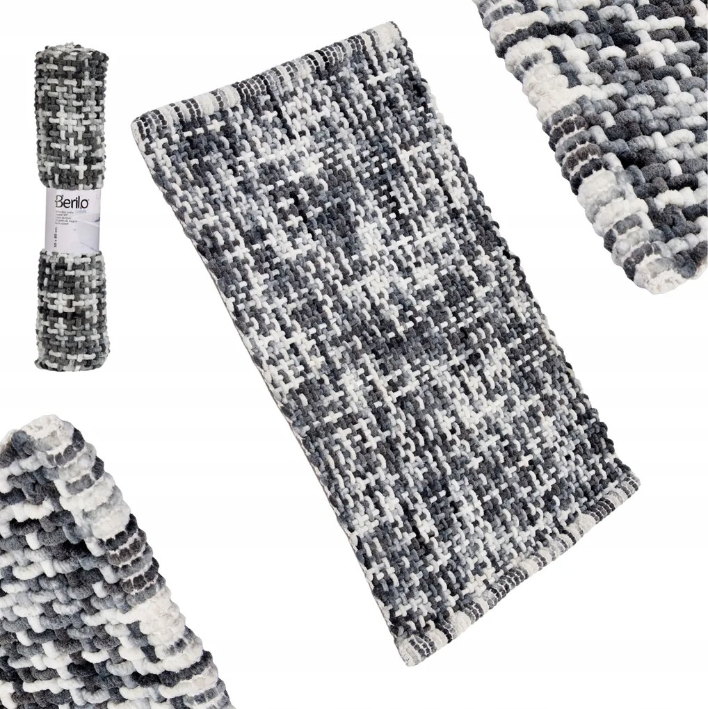 Fürdőszobaszőnyeg Wc Gyorsan Száradó Szőnyeg 80X50 CM Szürke Puha Nedvszívó