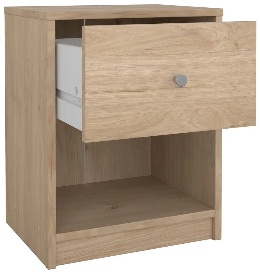 Természetes színű éjjeliszekrény tölgyfa dekorral May - Tvilum