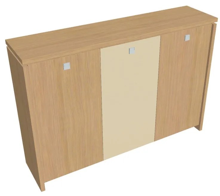 Verno közepes gardrób 188 x 46 x 130 cm, kombinált ajtó, világos tölgy / vanília