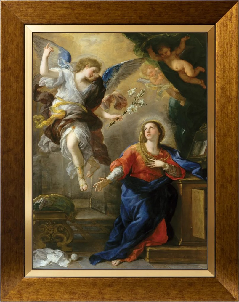 Nmp Angyali Üdvözlet Szakrális Kép Arany Vászon Díszkeret 30X40