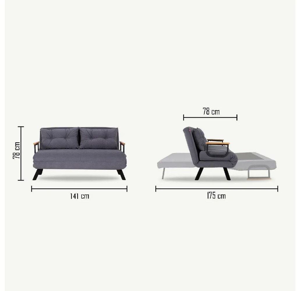 Kanapé futon  Sandy (mustár). 1062309