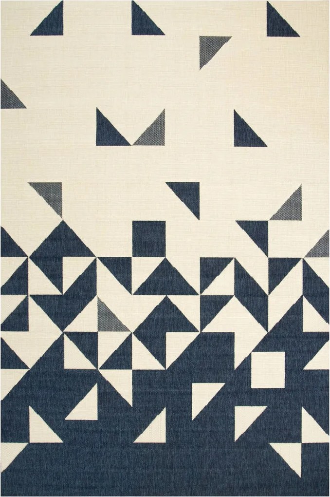 Kültéri Zsinóros Szőnyeg Háromszögekkel Sötétkék Vigo 120x170 cm