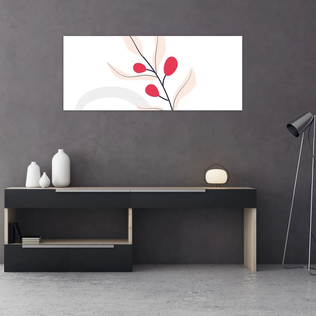 Kép - Rózsaszín virágos absztrakció N⁰3 (120x50 cm)