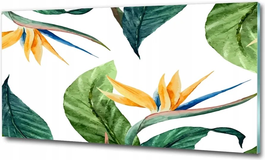 Fotó üvegkép Trópusi virágok 100x70