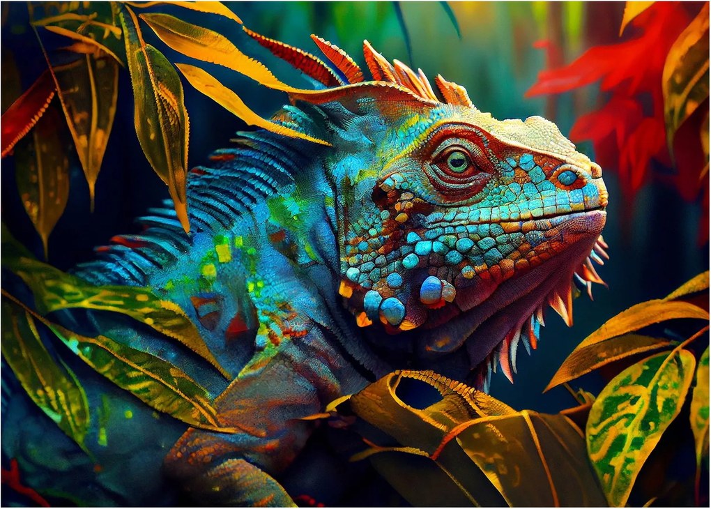 Kép - Színes leguán (70x50 cm)