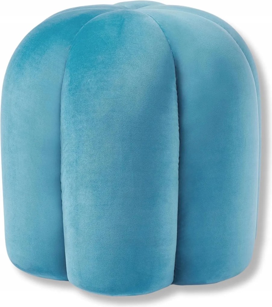 Cali bársony puff kék elegáns dekoratív puff lábtartó 44x46 cm