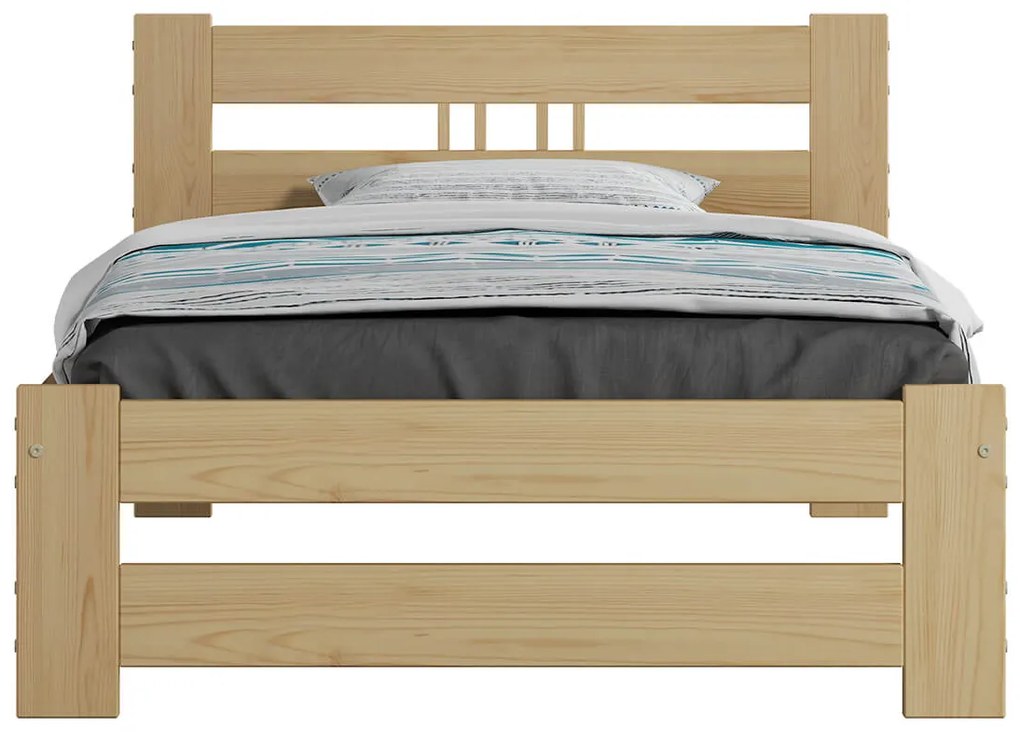 Fa ágy 90x200 LUX VitBed lakkozás nélkül + matrac 90x200 Spica