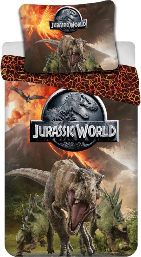 Jurassic World Volcano ágyneműhuzat 140×200cm, 70×90 cm microfibre