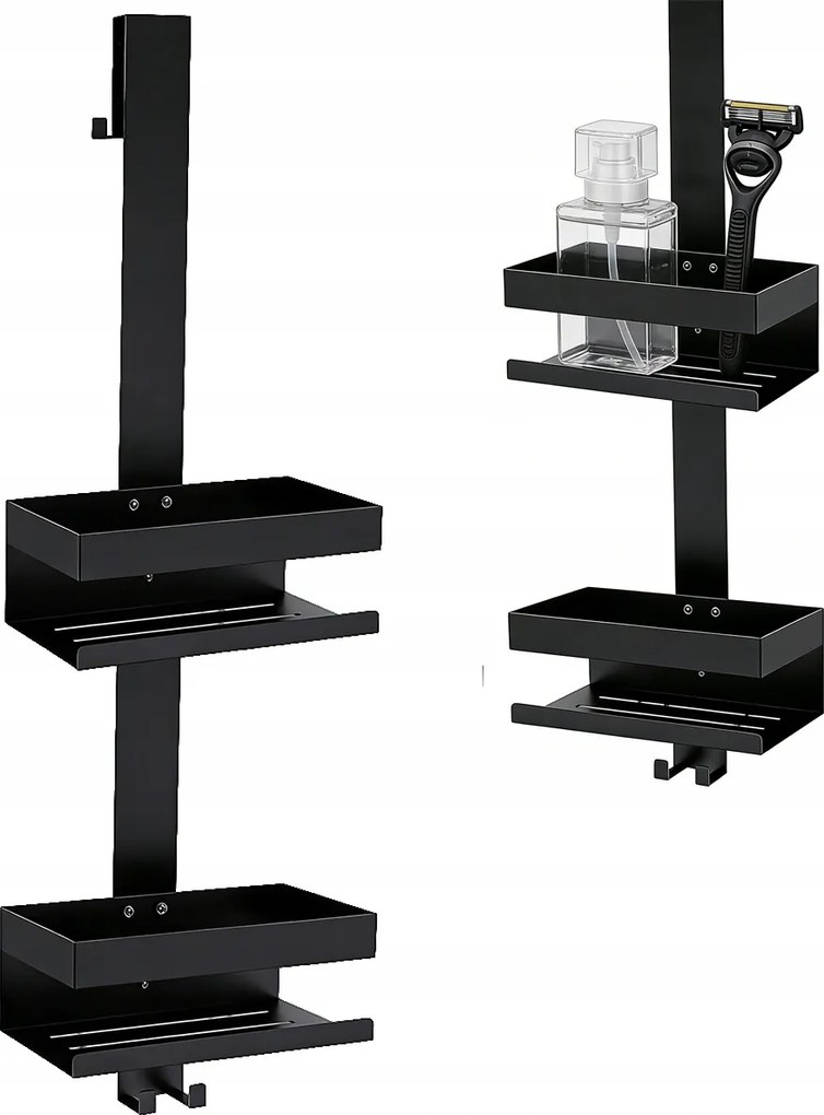 Rozsdamentes kabinra akasztható fürdőszobai polc kozmetikumok számára