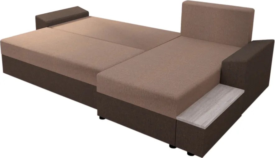 Univerzális ülőgarnitúra, barna/világosbarna, FERGUS ROH