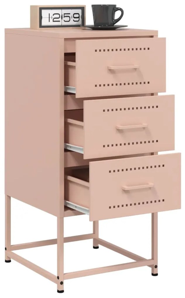2 db rózsaszín acél éjjeliszekrény 36 x 39 x 78 cm