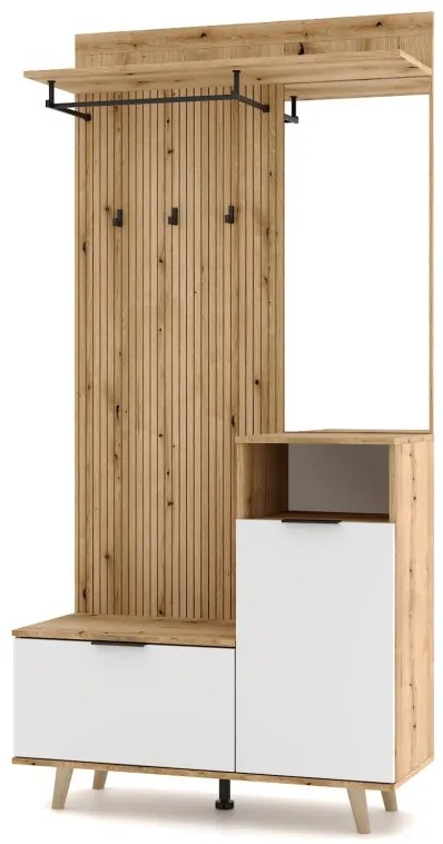 Nordic C előszoba bútor, Evoke tölgy / Tabilla / fehér színben