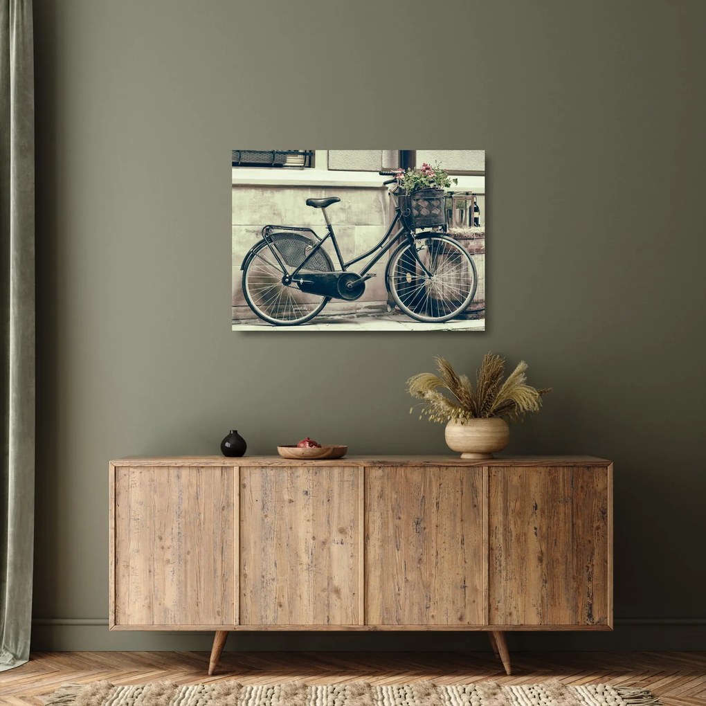 Kép - Vintage kör virágokkal (üvegen) (70x50 cm)