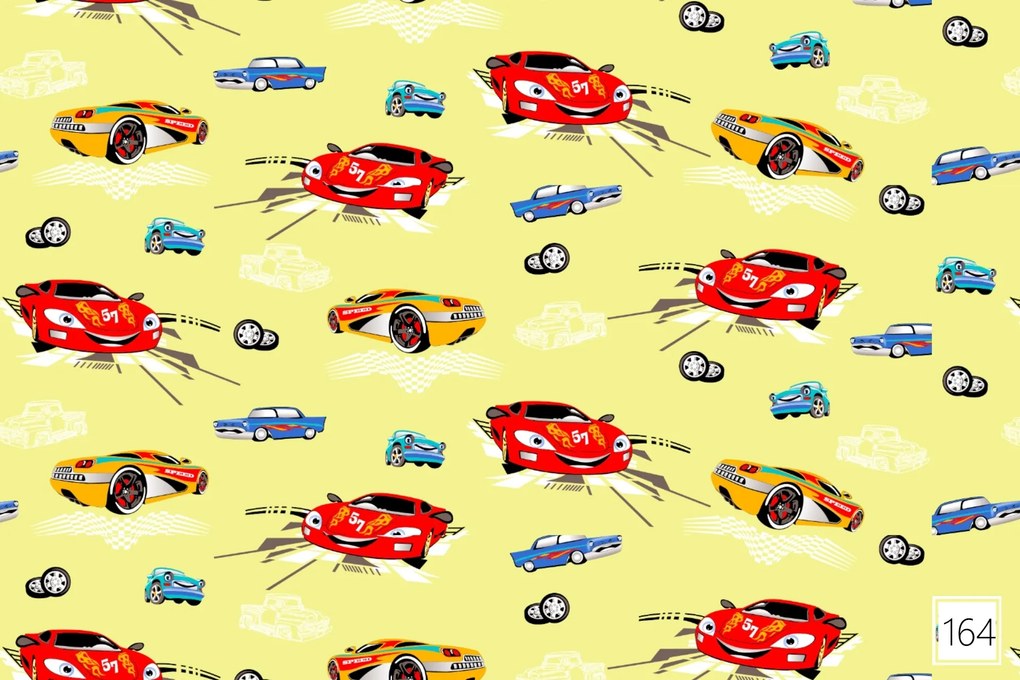 CARS SÁRGA gyermek pamut ágynemű Ágynemű mérete: 90x135 cm, A csomag tartalma: Készletcsomagolás