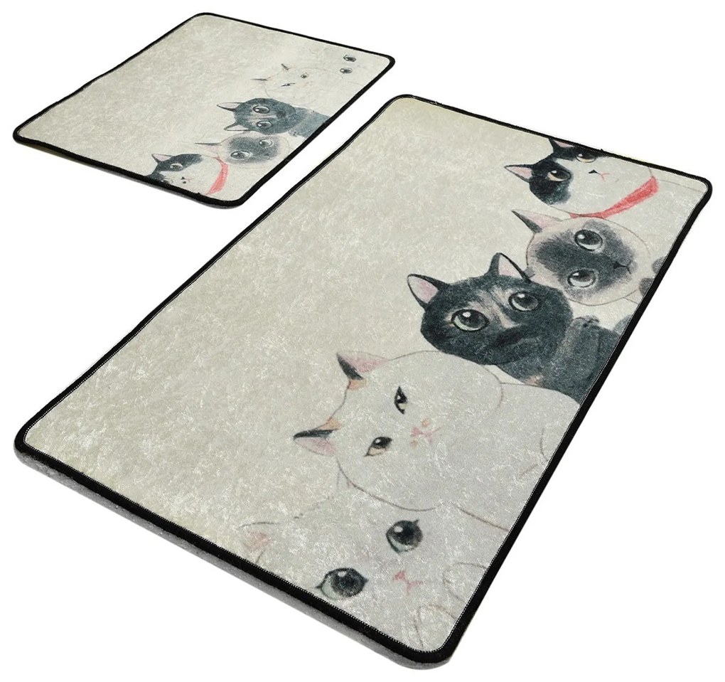 Fürdőszobaszőnyeg Szett (2 db) Angry Cats Djt