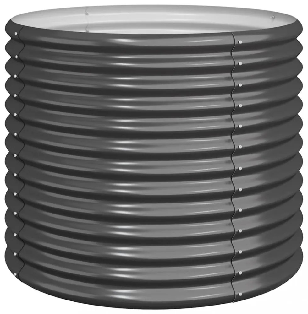 antracitszürke horganyzott acél kerti ültetőláda 80 x 80 x 68 cm