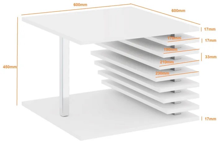 Tokyo WT Dohányzóasztal Fehér N