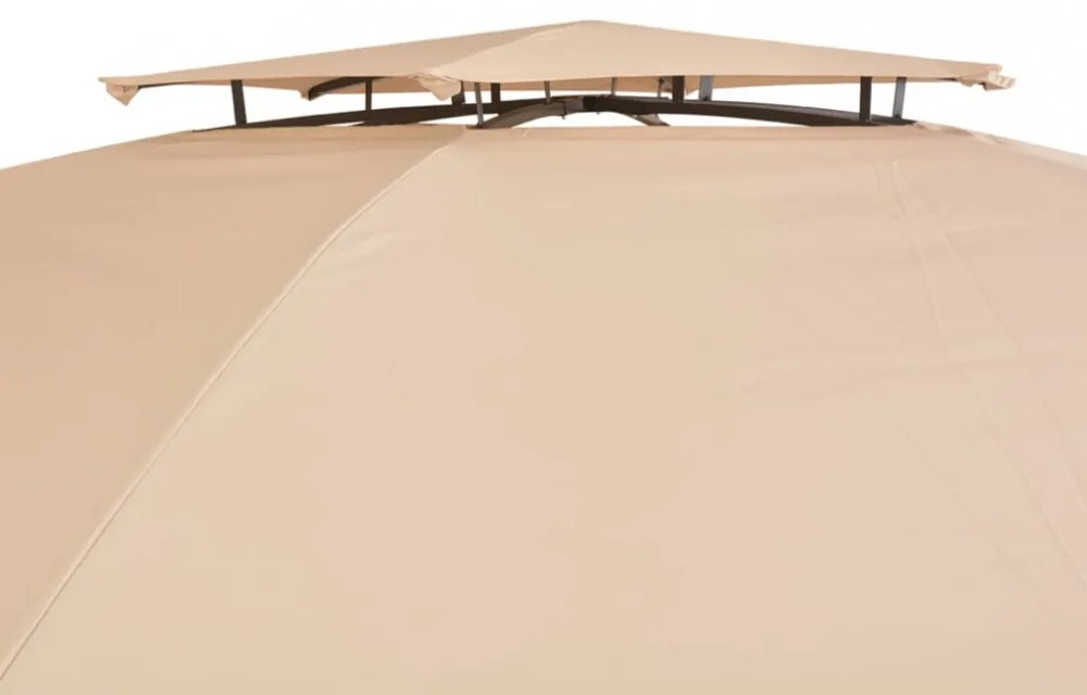 hatszögű kerti pavilon függönyökkel 360 x 265 cm
