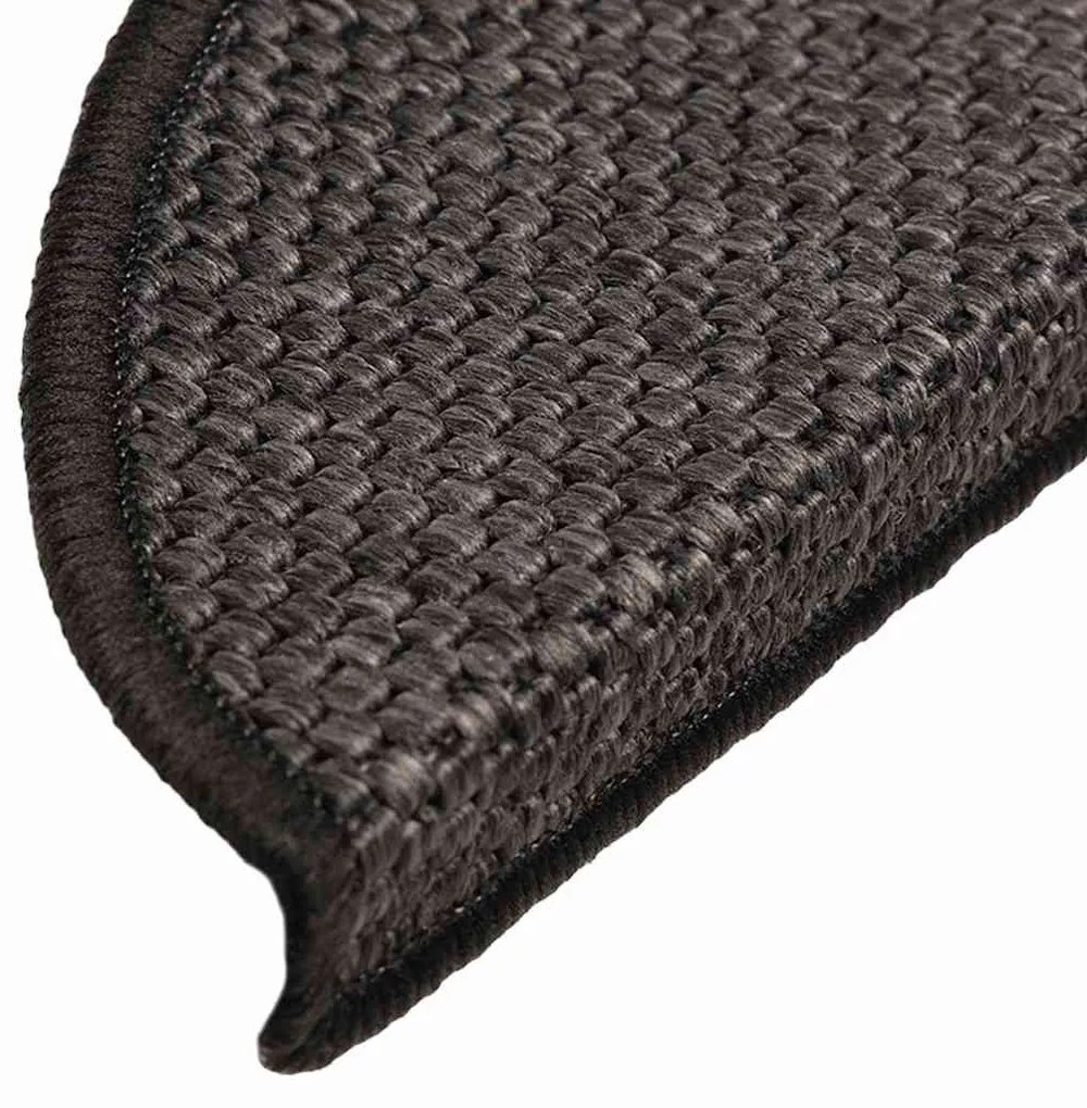 15 db szizál hatású antracitszürke lépcsőszőnyeg 56x17x3 cm