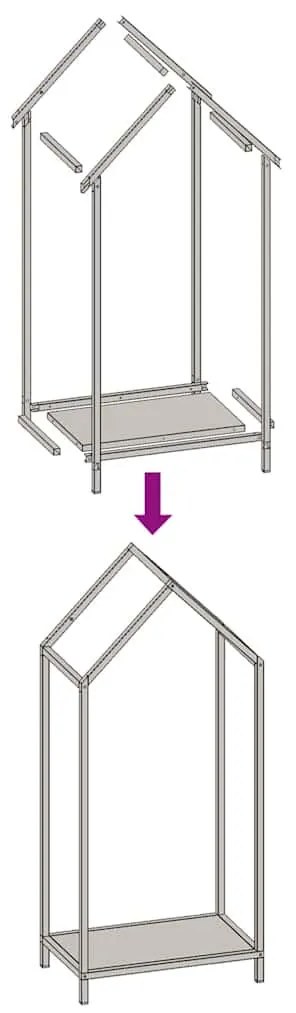 fekete hidegen hengerelt acél tűzifatároló 40x25x90 cm