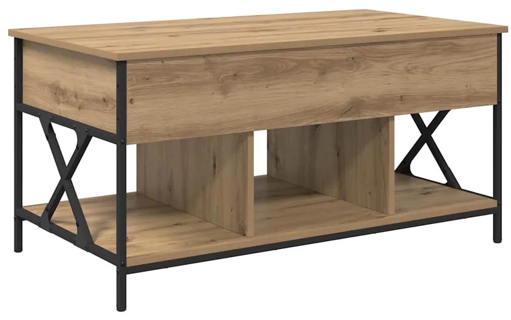 Dohányzóasztal kézműves tölgy 100 x 55 x 50 cm Faanyag