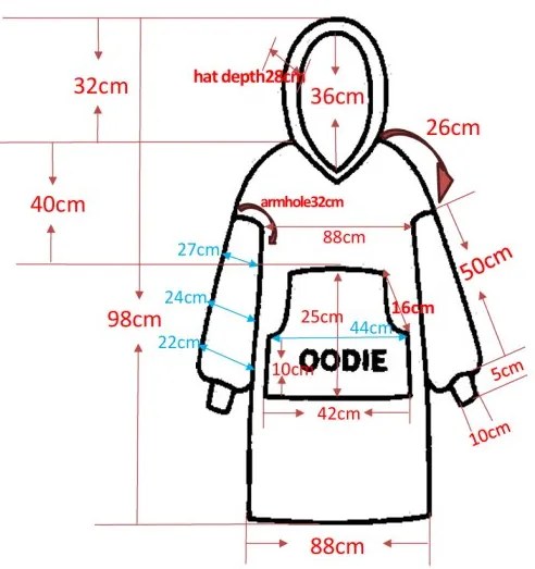 ALBURY piros báránybunda hatású kapucnis, ujjas pléd