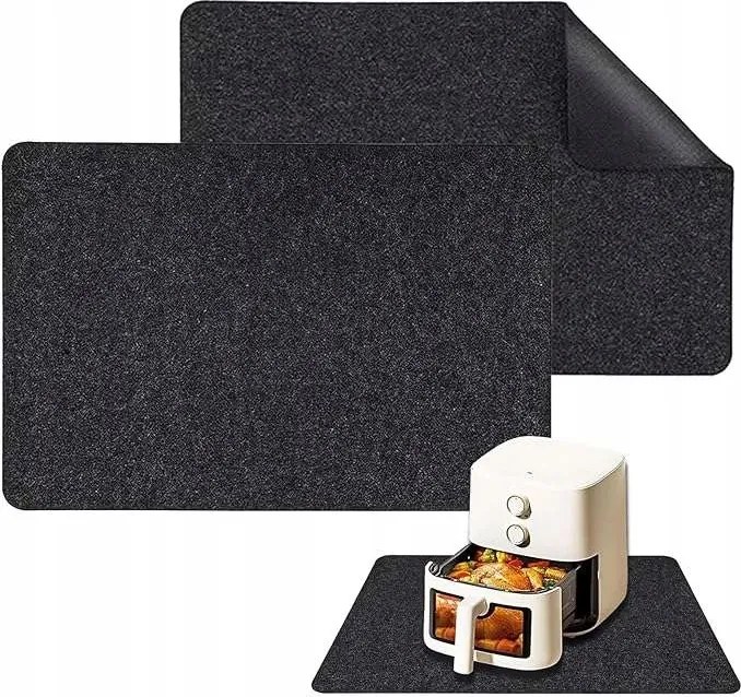 Hőálló filcszőnyeg 30x44 cm csúszásgátló védő 2db fekete