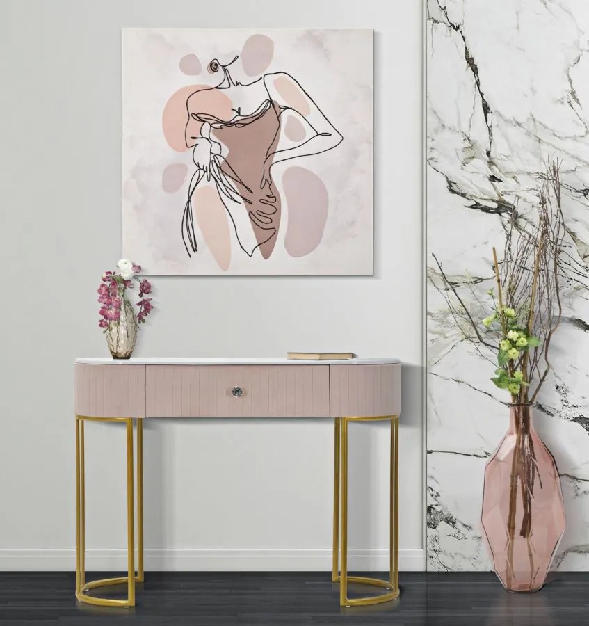 Konzol montpellier rózsaszín 100x40x75cm