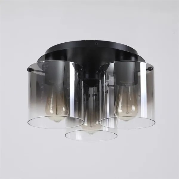 Searchlight 88911-3BK - SWEDEN mennyezeti lámpatest, 3xE27/60W/230V, átm. 39 cm, fekete/füst